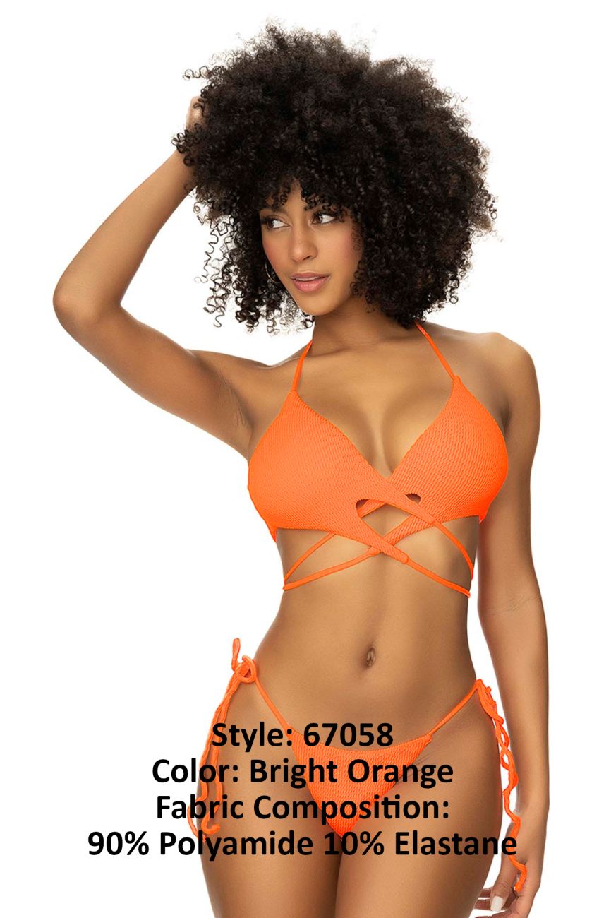 Maillot de bain deux pièces côtelé Mapale 67058 Couleur Orange vif