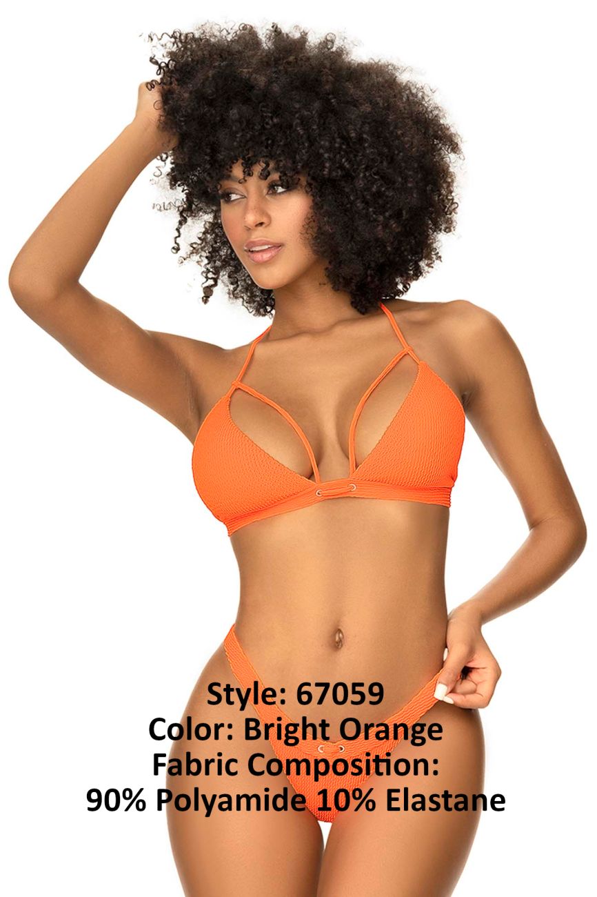 Maillot de bain deux pièces côtelé Mapale 67059 Couleur Orange vif