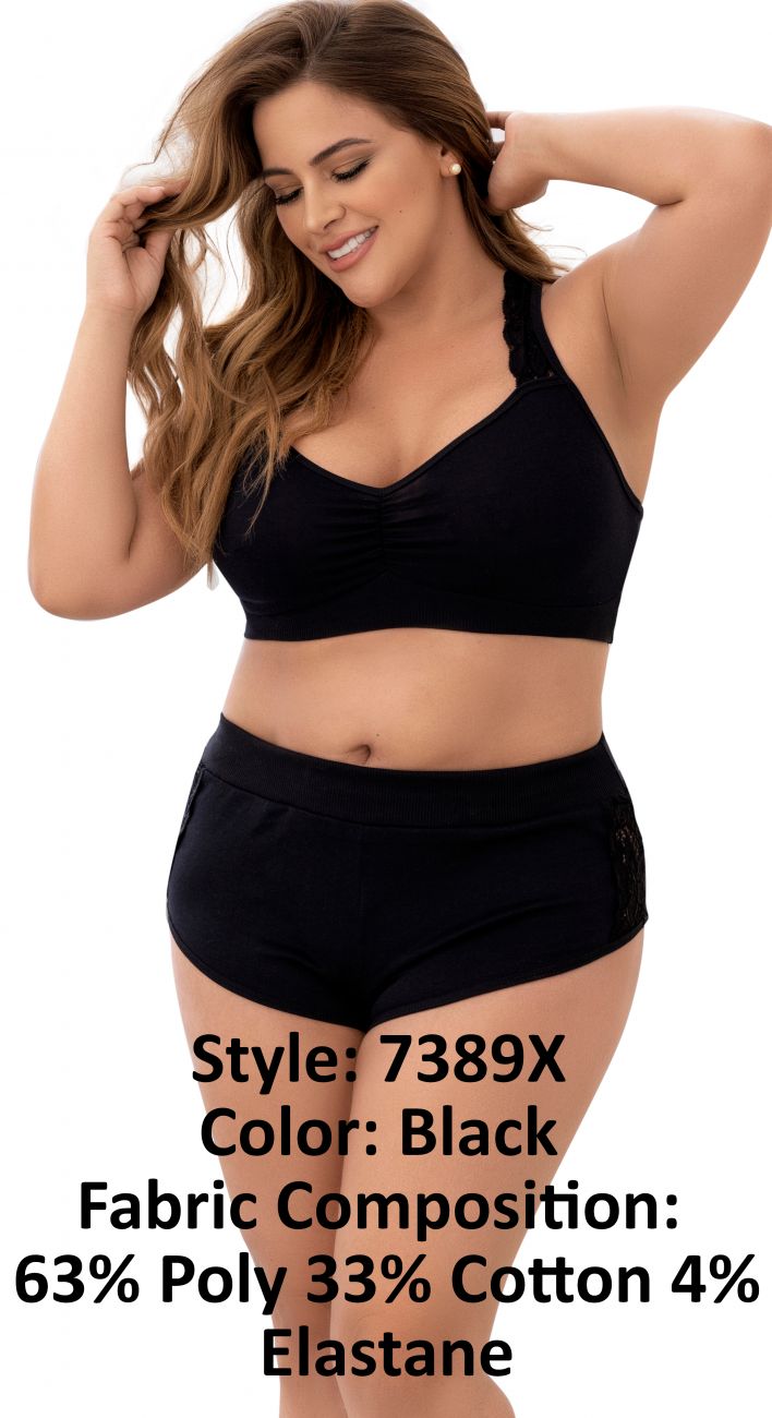 Mapale 7389X Zweiteiliges Pyjama-Set. Oberteil und Shorts Farbe Schwarz