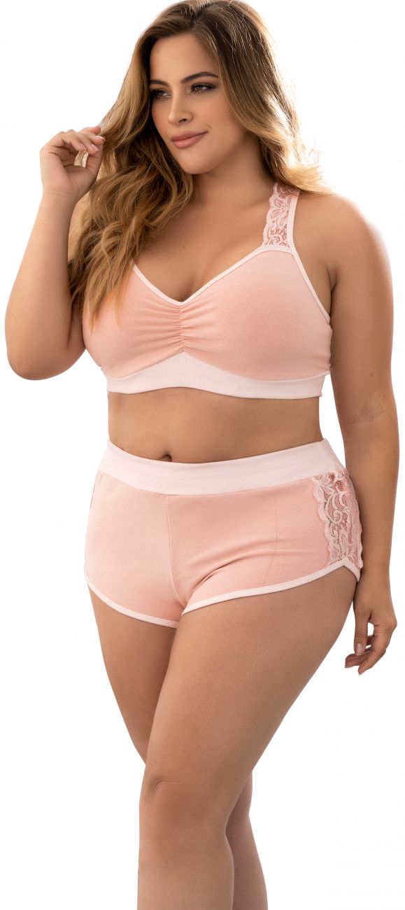 Mapale 7389X Zweiteiliges Pyjama-Set. Oberteil und Shorts Farbe Rose