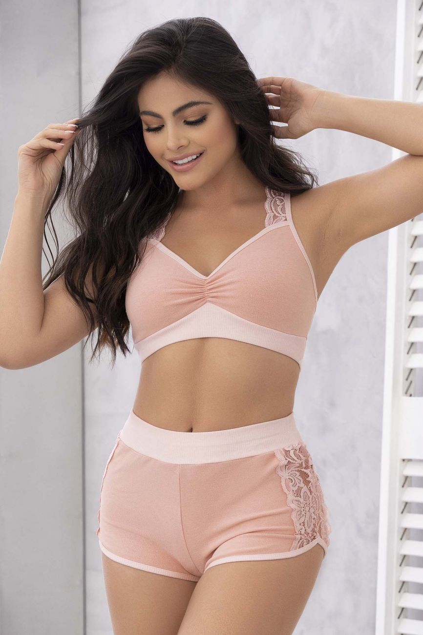 Mapale 7389 Zweiteiliges Pyjama-Set. Oberteil und Shorts Farbe Rose