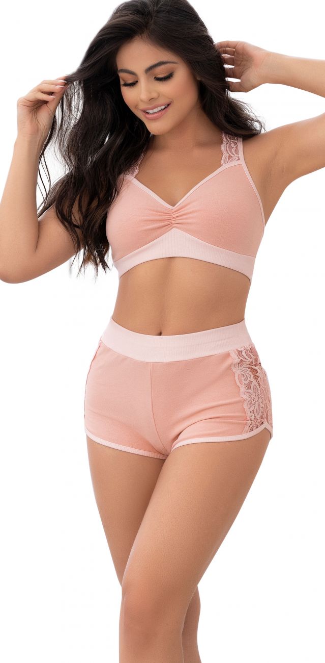 Mapale 7389 Zweiteiliges Pyjama-Set. Oberteil und Shorts Farbe Rose