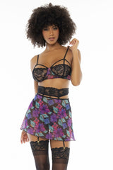 Ensemble Babydoll trois pièces Mapale 7496 Color Dream Flower Print