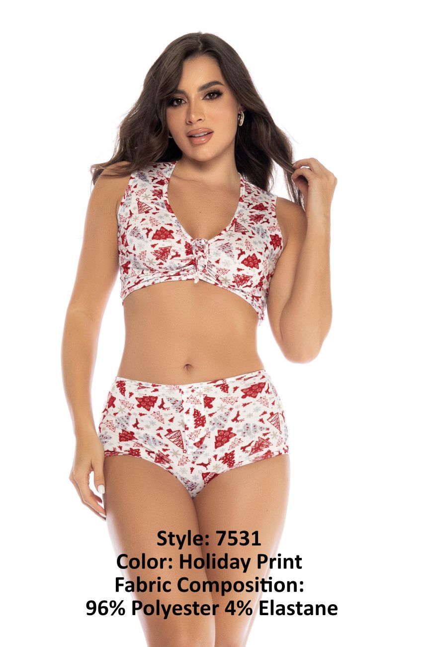 Mapale 7531 Zweiteiliges Pyjama-Set, Oberteil und Shorts, Farbe Urlaubsdruck