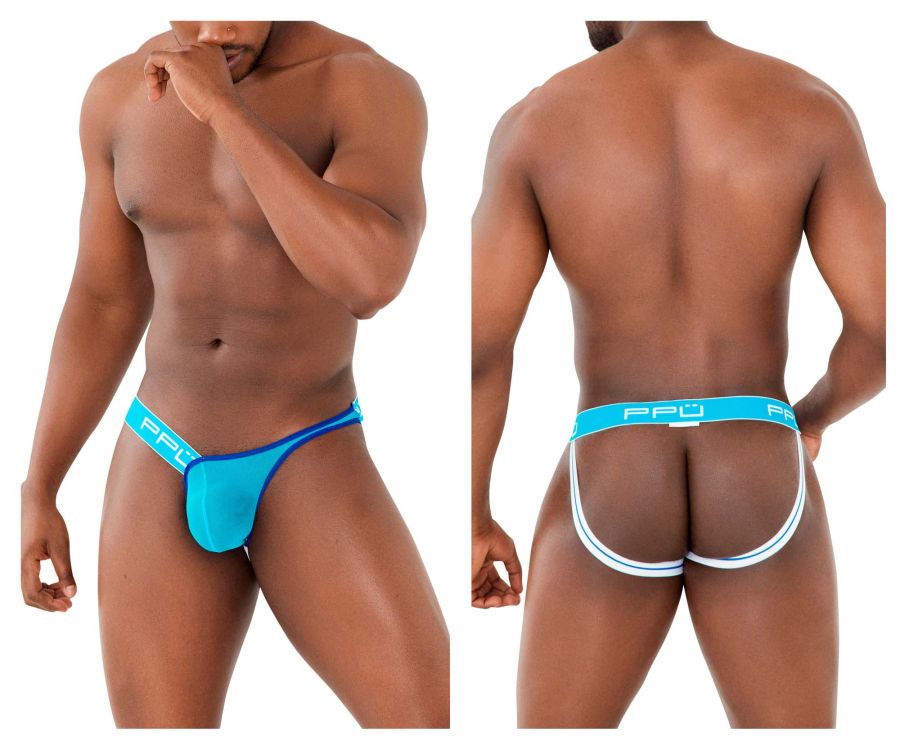 Jockstrap unilatéral en maille PPU 2308 Couleur Turquoise