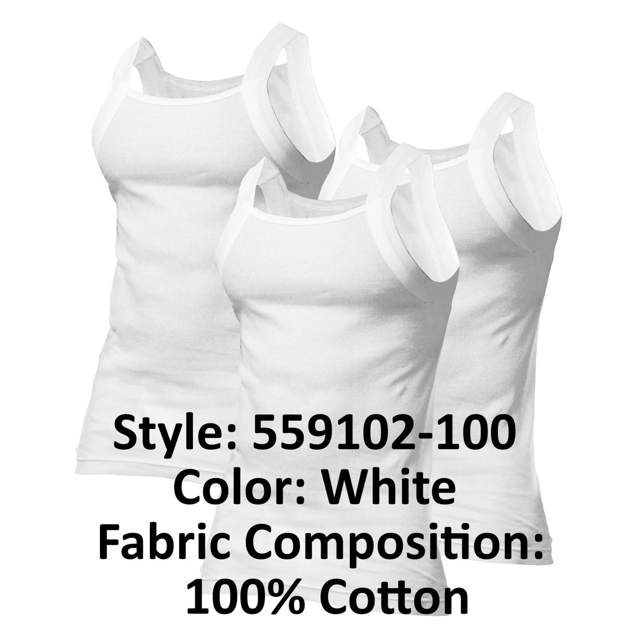 Papi 559102-100 3PK Square Neck Tank Color White