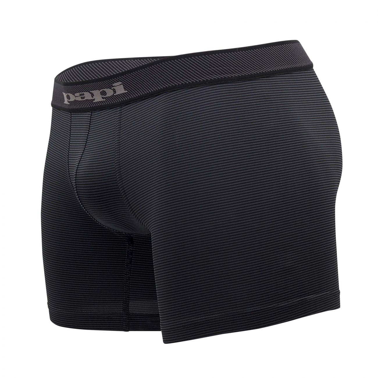 Papi 626185-962 Cool2 2PK Solid Boxer Briefs Color Black-Gray