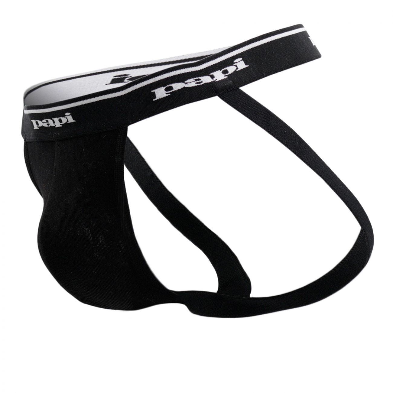 Papi 705910-962 3PK 1X1 Rib Jockstrap Color Black-Charcoal-Gray