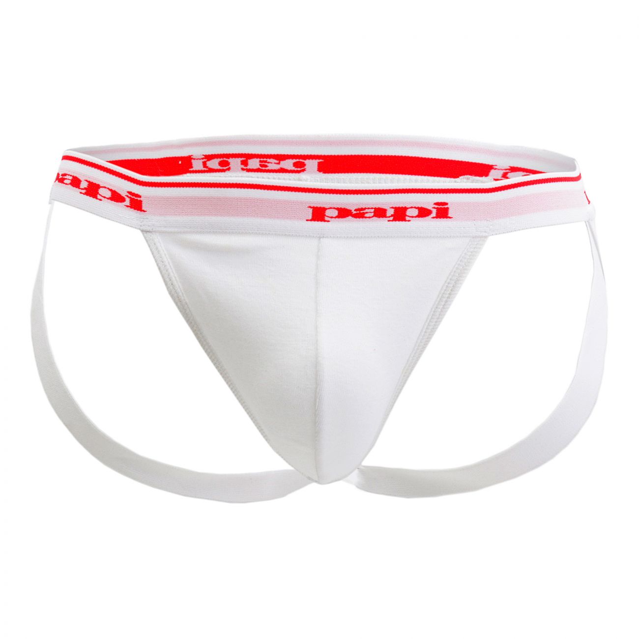 Papi 705910W-100 3PK 1X1 Rib Jockstrap Color White