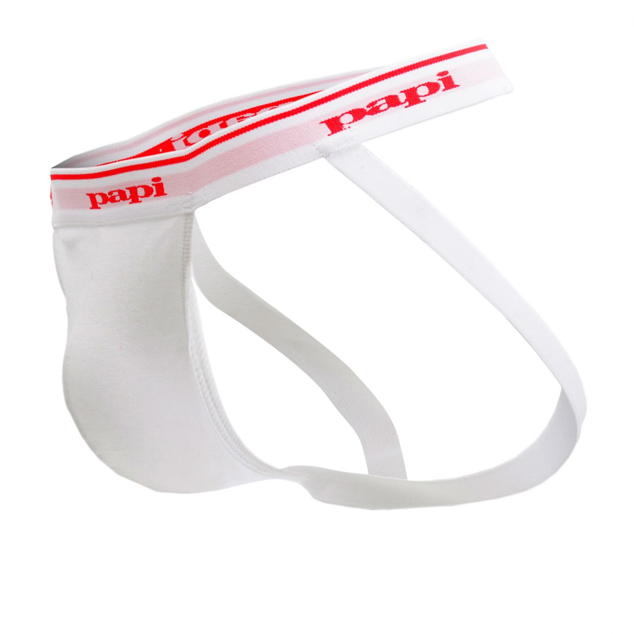 Papi 705910W-100 3PK 1X1 Rib Jockstrap Color White