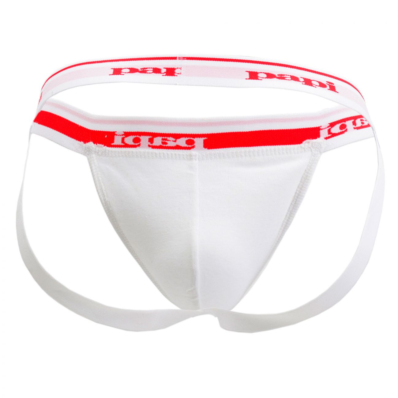 Papi 705910W-100 3PK 1X1 Rib Jockstrap Color White