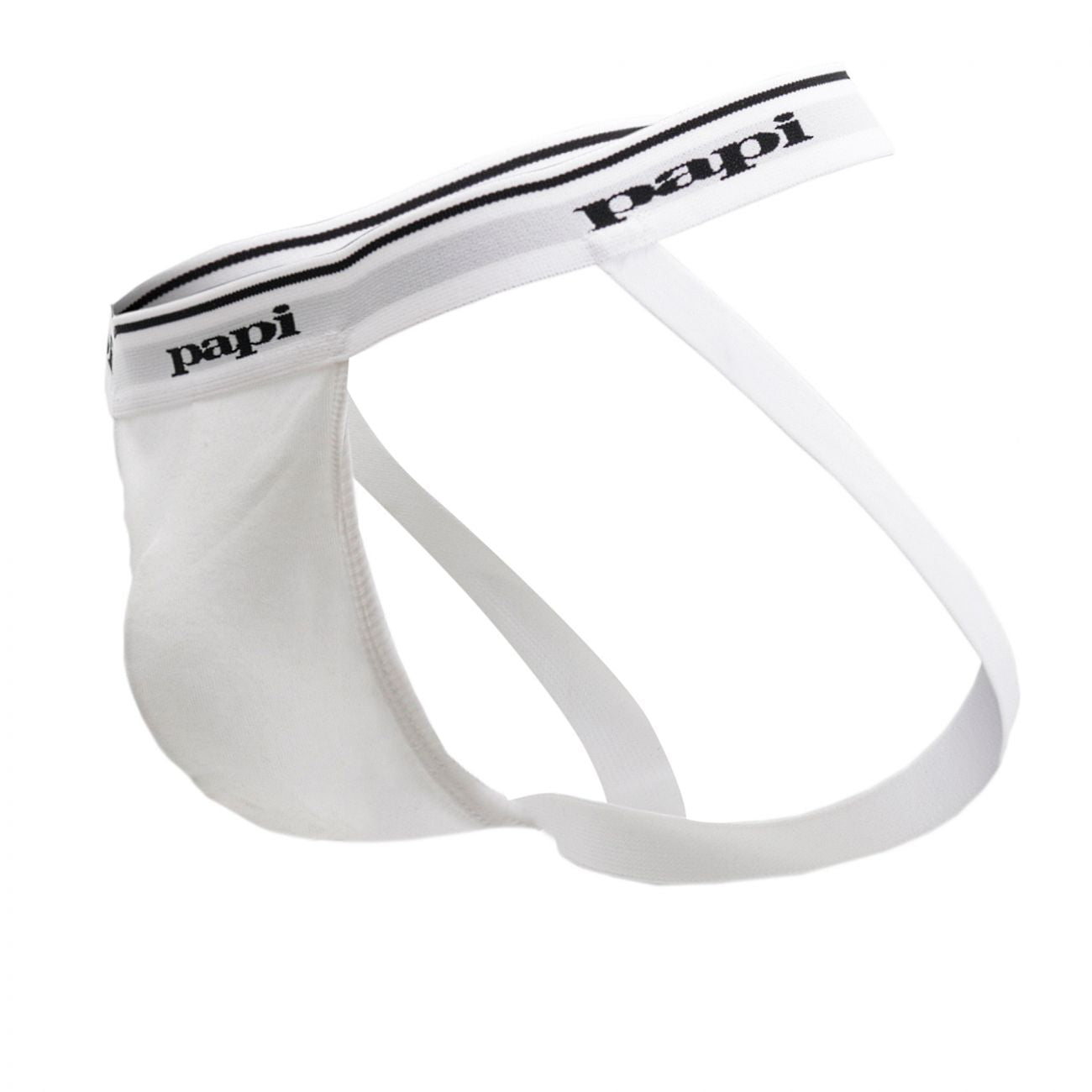 Papi 705910W-100 3PK 1X1 Rib Jockstrap Color White