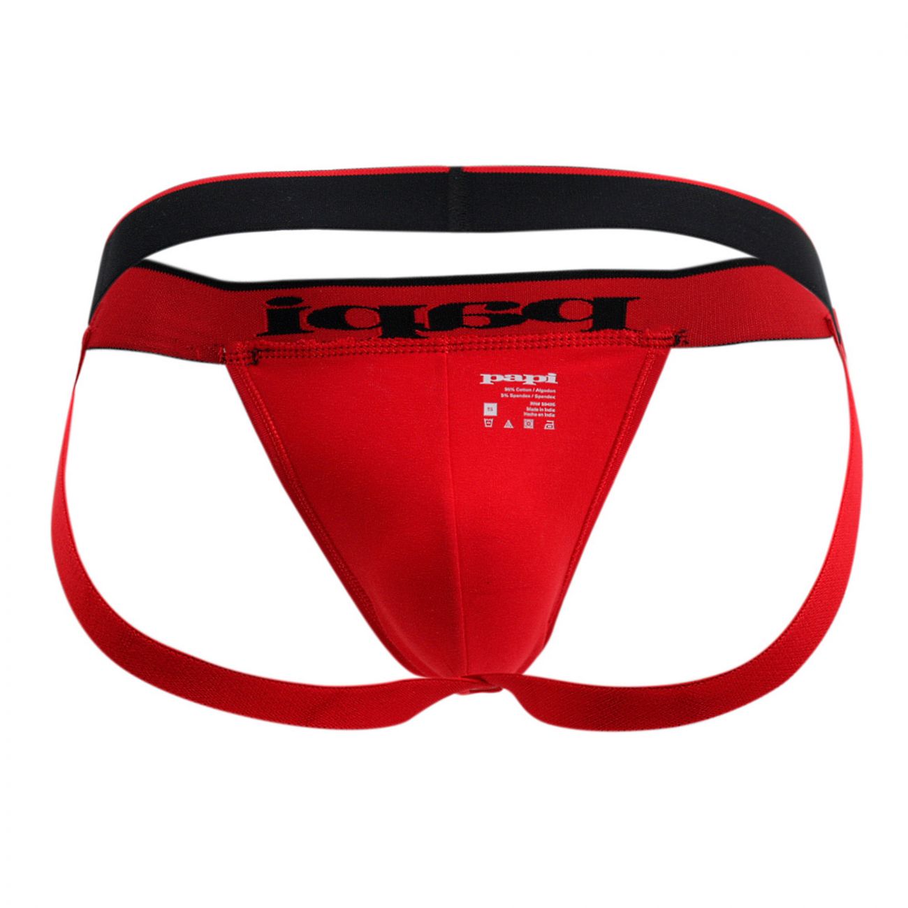 Papi 980911-950 3PK Cotton Stretch Jockstrap Color Red-Gray-Black