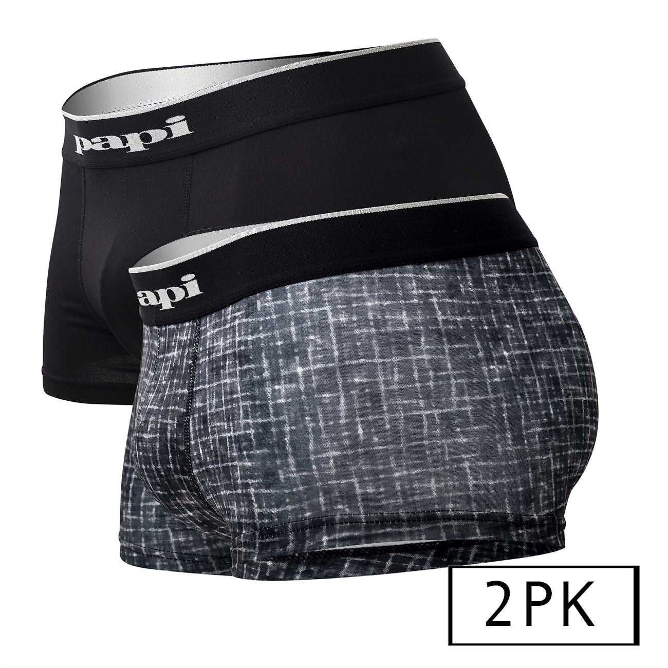 Papi UMPA048 2PK Microflex Brazilian Trunks Farbe Grau-Textur