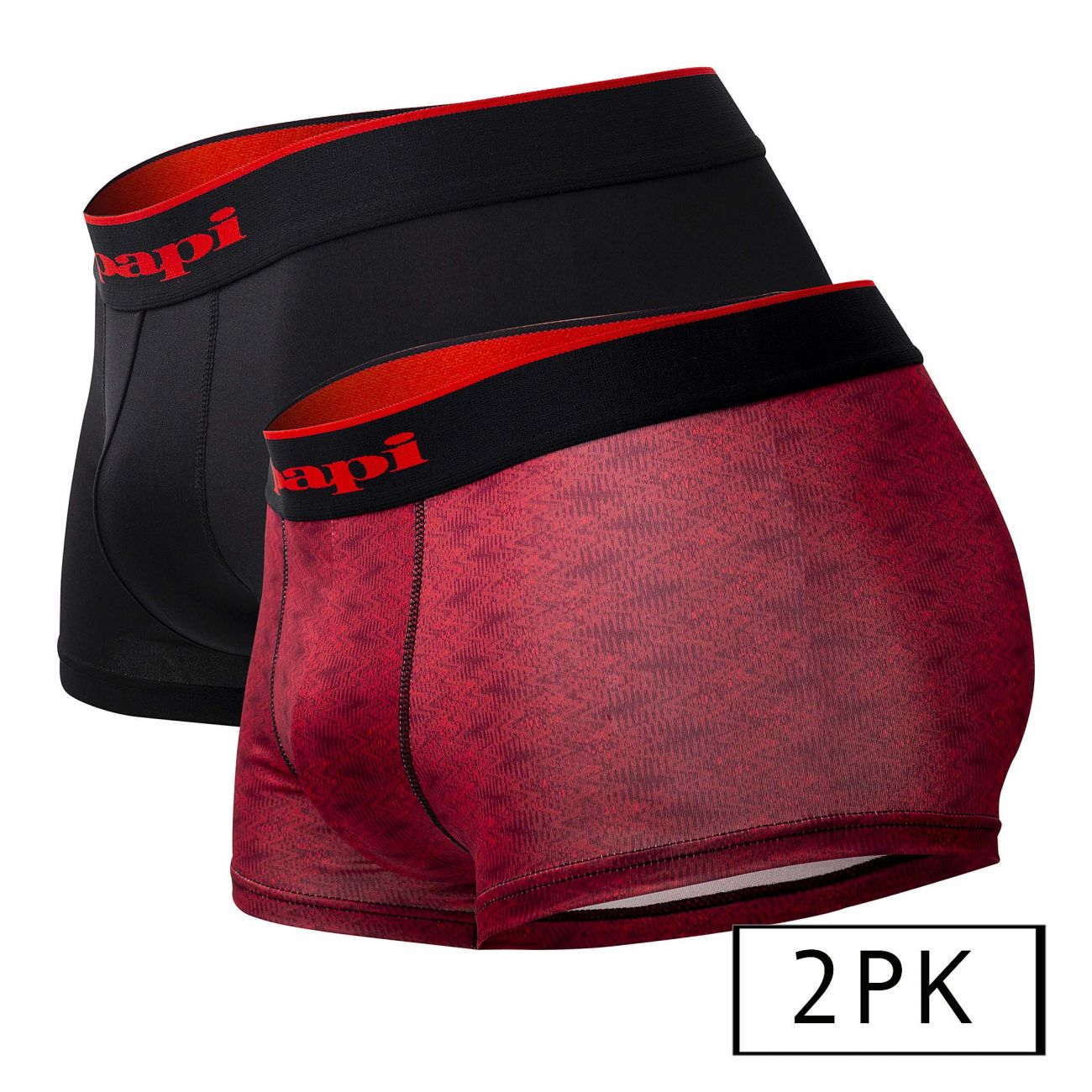 Papi UMPA048 2PK Microflex Brazilian Trunks Farbe Rot-Grafik