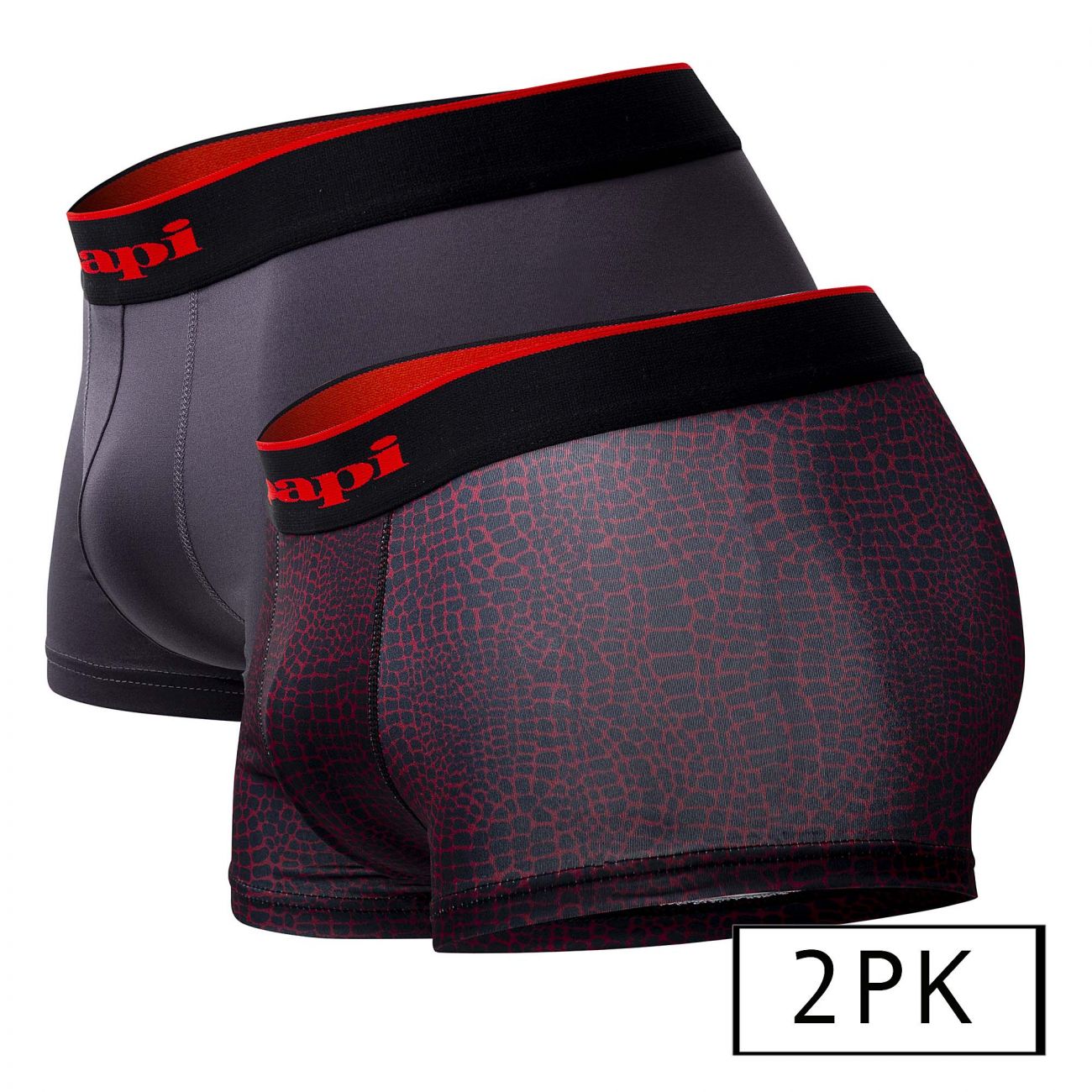 Papi UMPA048 2PK Microflex Brazilian Trunks Farbe Rot-Leopard