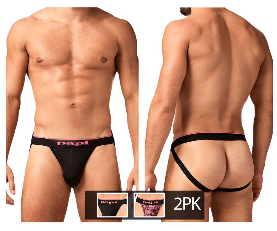 Papi UMPA049 2PK Microflex Jockstrap Farbe Beerentextur