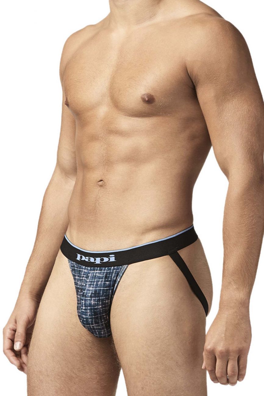 Papi UMPA049 2PK Microflex Jockstrap Farbe Blau-Textur