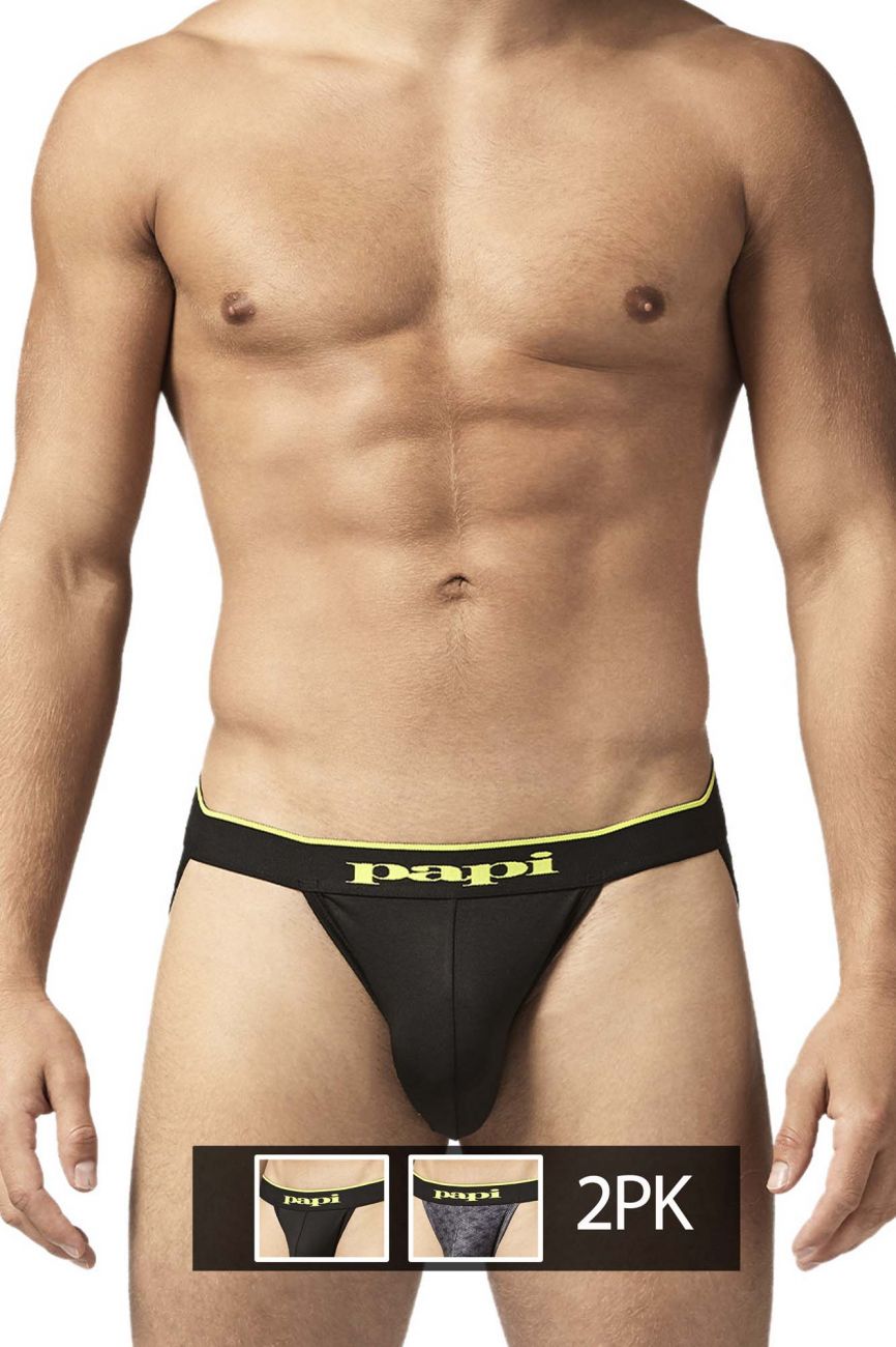 Jockstrap Papi UMPA049 2PK Microflex Couleur Charbon-Graphique