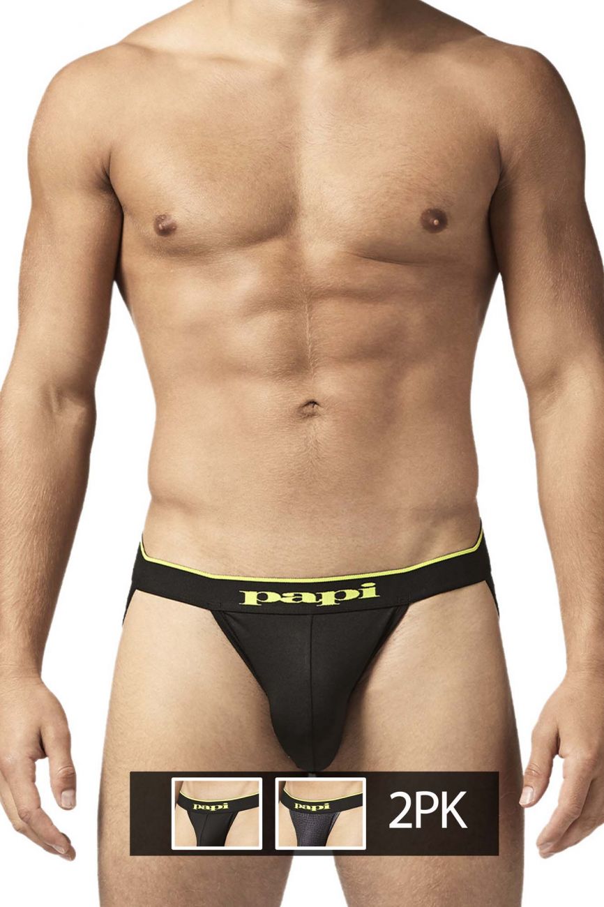 Jockstrap Papi UMPA049 2PK Microflex Couleur Charbon-Léopard