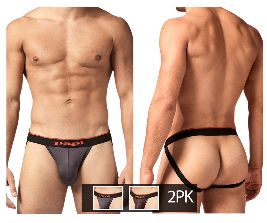 Jockstrap Papi UMPA049 2PK Microflex Couleur Rouge-Léopard