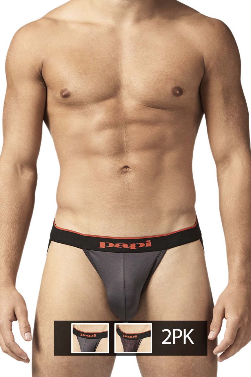 Jockstrap Papi UMPA049 2PK Microflex Couleur Rouge-Léopard