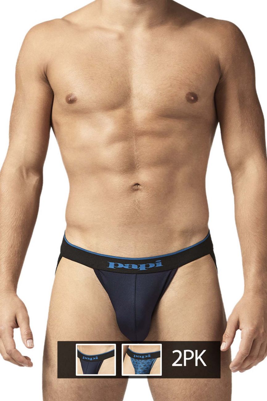 Jockstrap Papi UMPA049 2PK Microflex Couleur Bleu sarcelle-Graphique