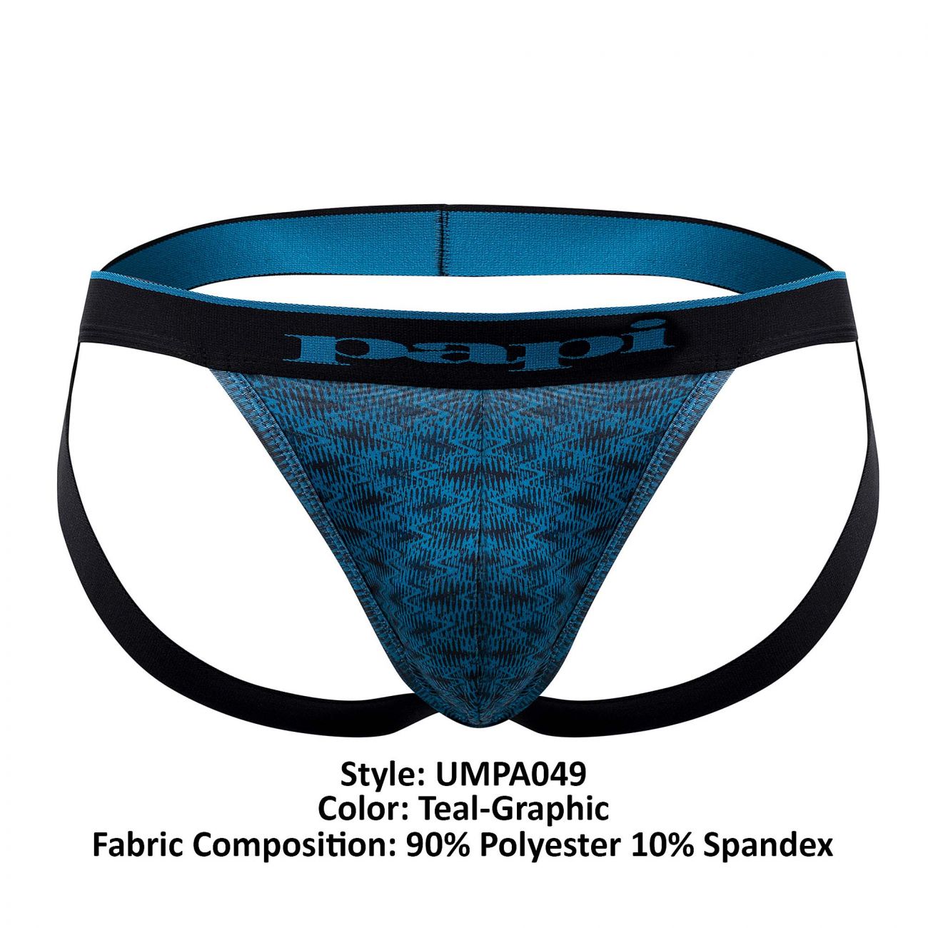 Jockstrap Papi UMPA049 2PK Microflex Couleur Bleu sarcelle-Graphique