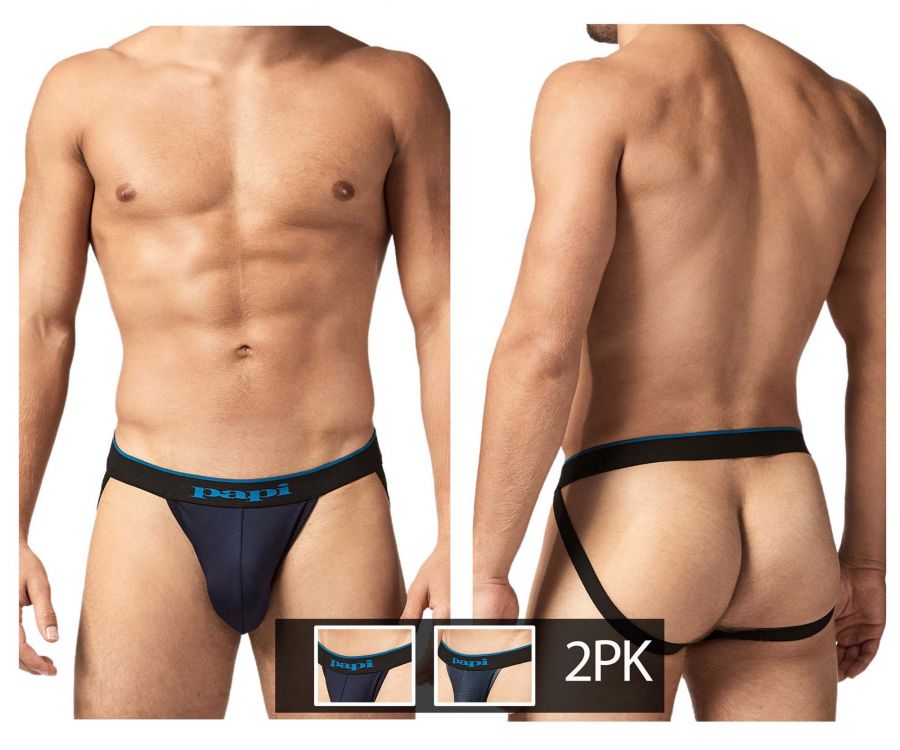 Jockstrap Papi UMPA049 2PK Microflex Couleur Bleu sarcelle-Léopard