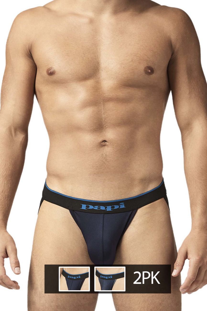 Jockstrap Papi UMPA049 2PK Microflex Couleur Bleu sarcelle-Léopard