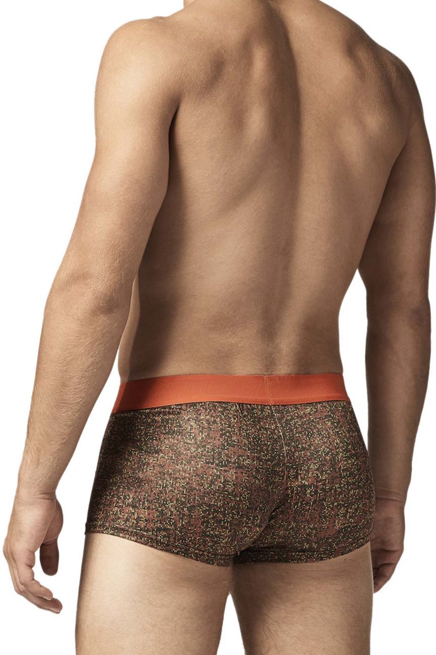 Papi UMPA050 Fashion Microflex Brazilian Trunks Farbe Orange Pixel Print