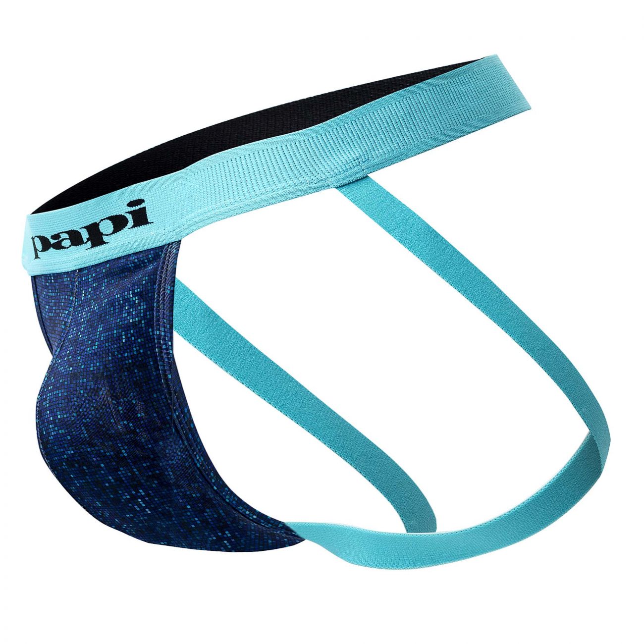 Papi UMPA051 Fashion Microflex Brazilian Jockstrap Farbe Blau Pixel Print