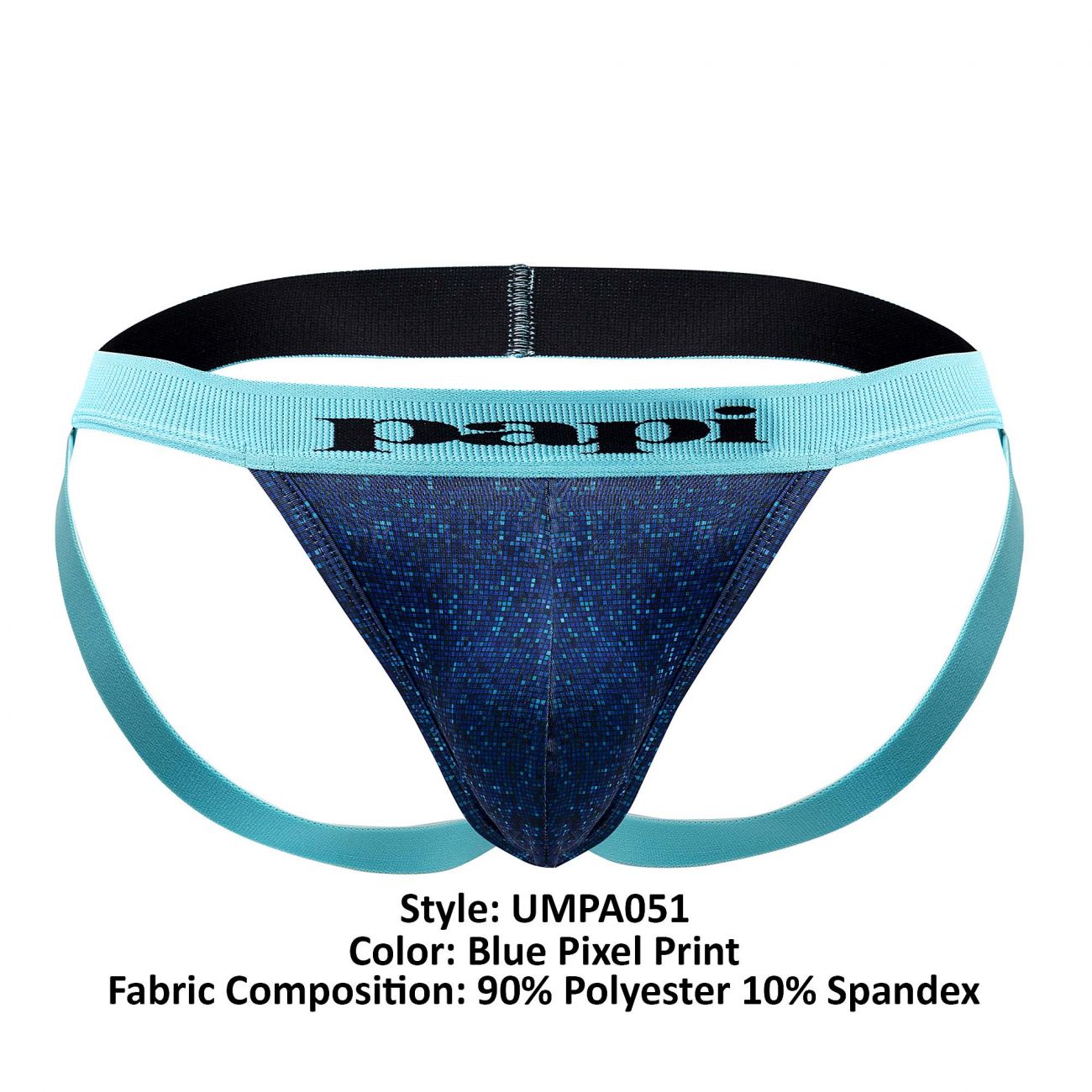 Papi UMPA051 Fashion Microflex Brazilian Jockstrap Farbe Blau Pixel Print