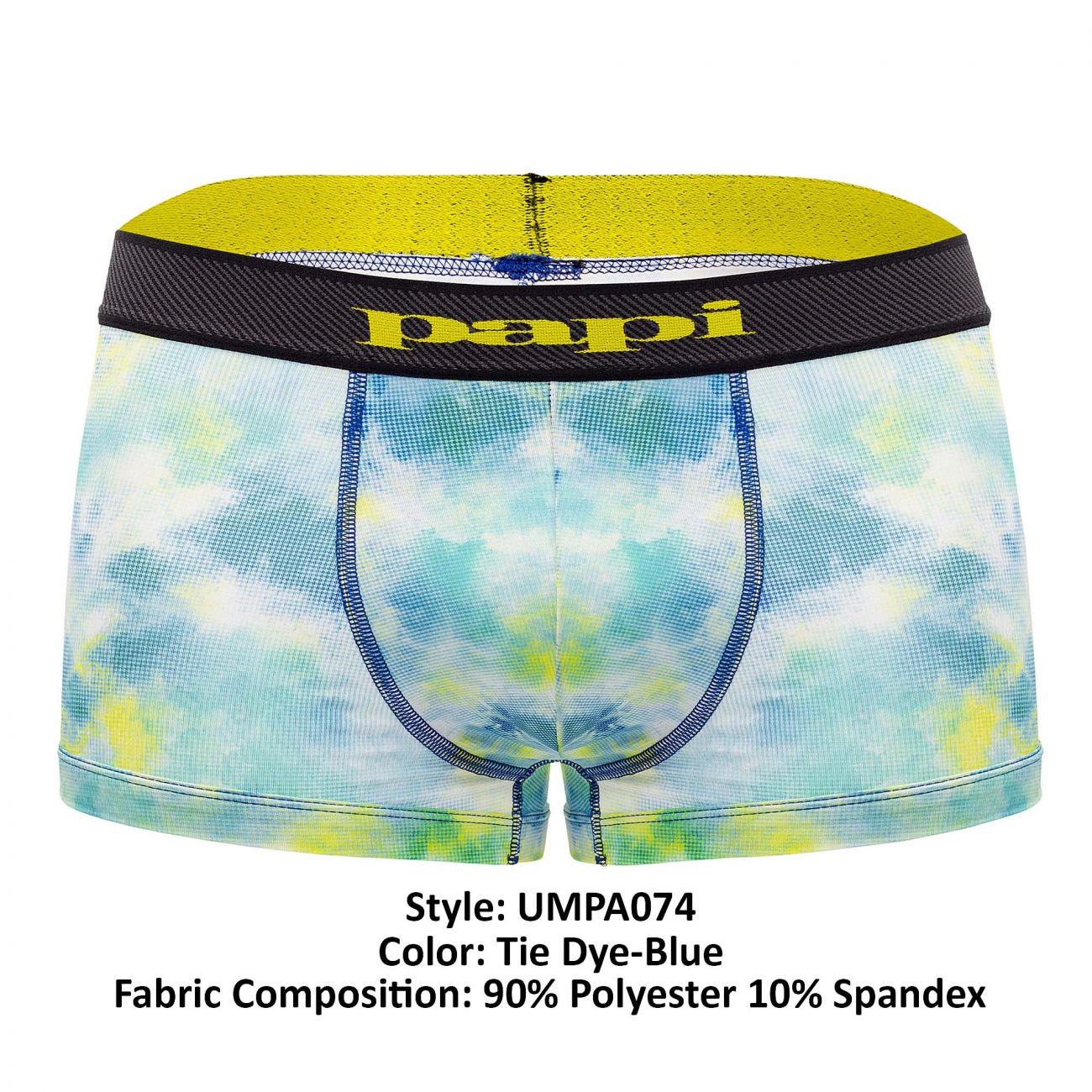 Papi UMPA074 2PK Microflex Brazilian Trunks Color Tie Dye-Blue