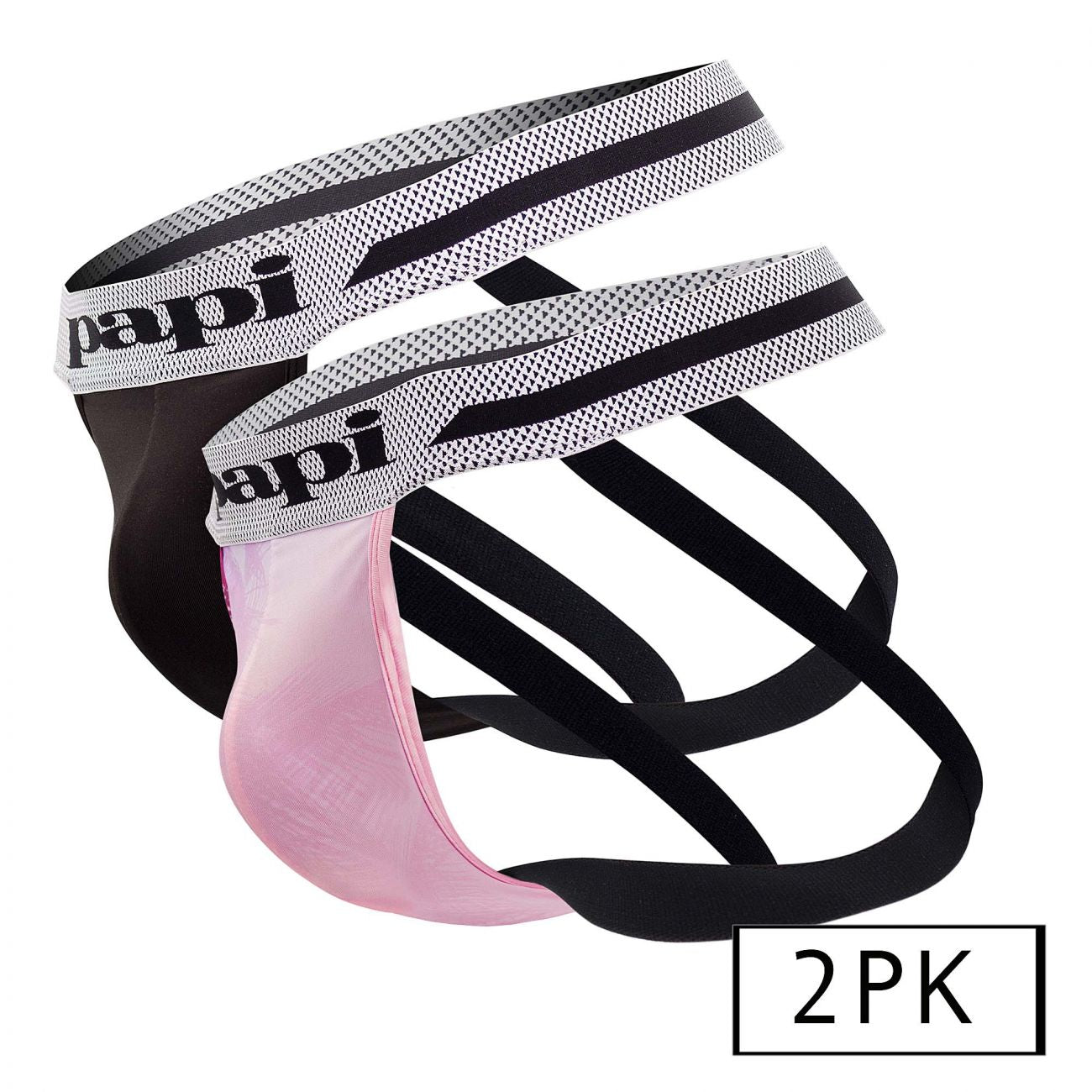 Jockstrap Papi UMPA081 2PK Microflex Couleur Tropical-Noir