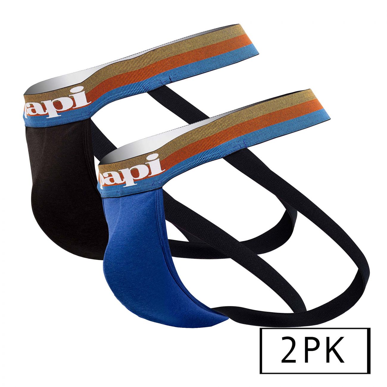 Papi UMPA087 2PK Microflex Jockstrap Farbe Blau-Schwarz