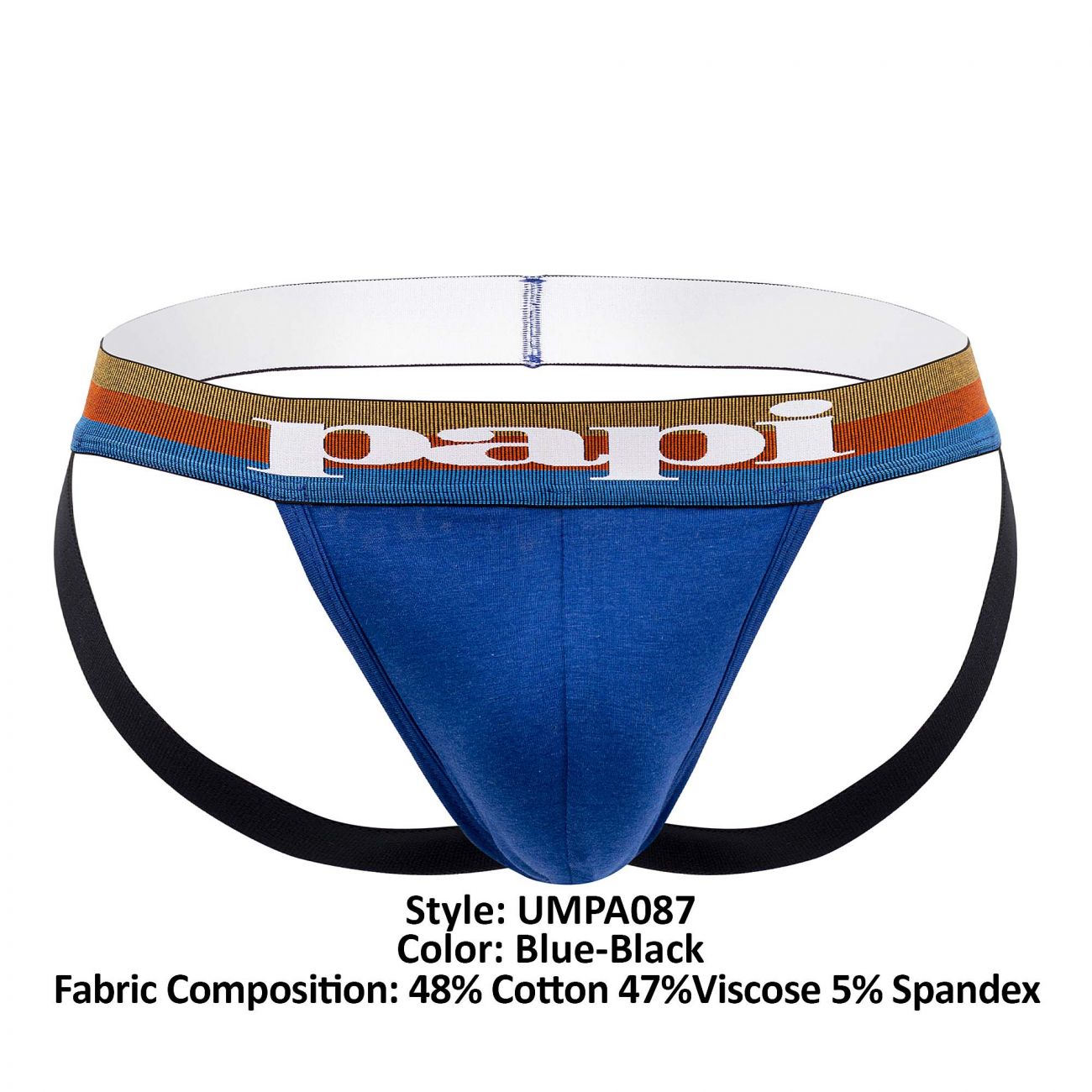 Papi UMPA087 2PK Microflex Jockstrap Farbe Blau-Schwarz