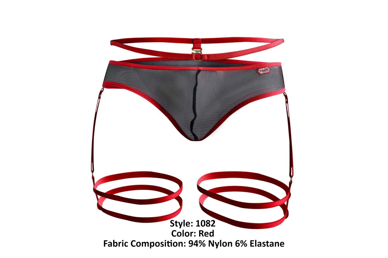 Pikante PIK 1082 Lujueria Garter Thongs Color Red