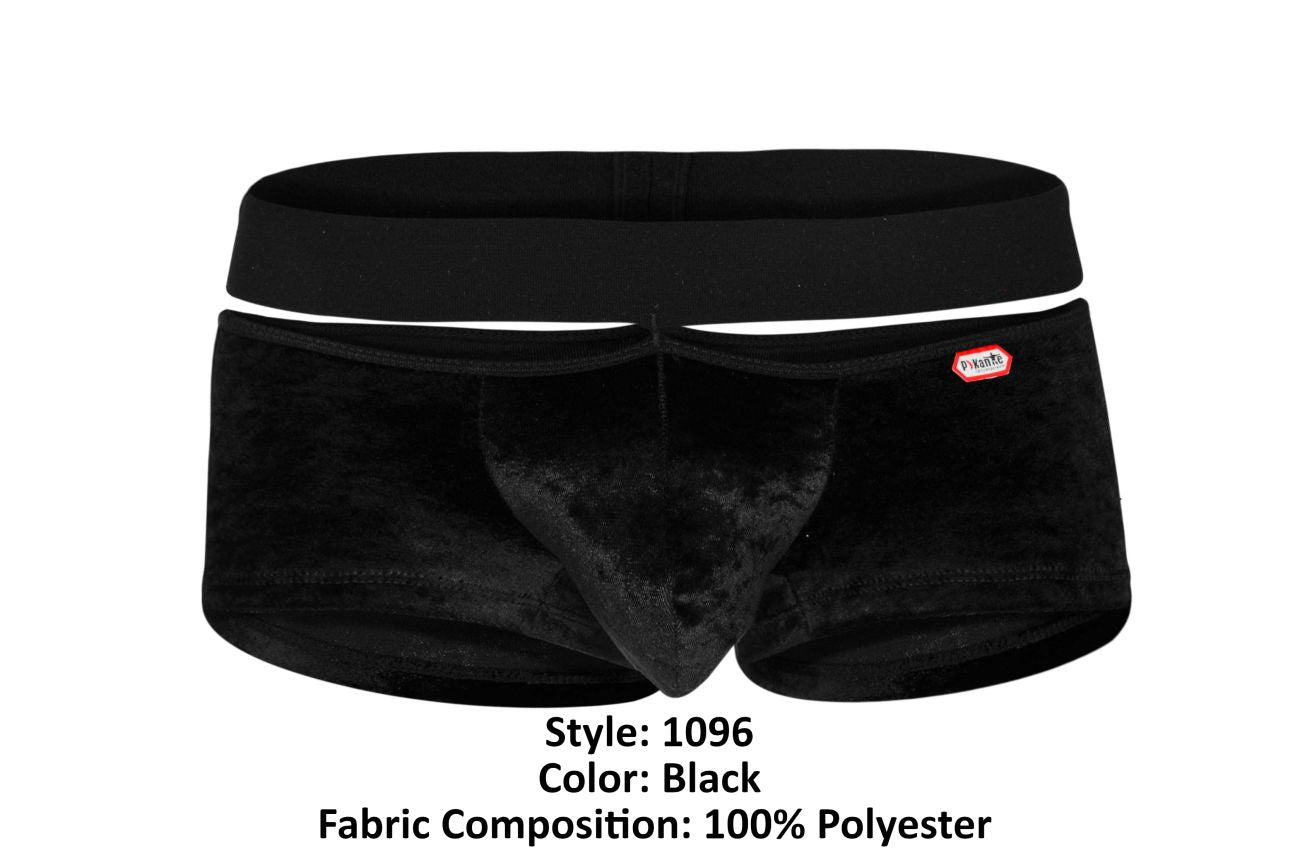 Pikante PIK 1096 Clandestine Velvet Trunks Color Black