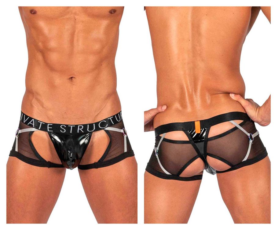Private Structure LCUT4417 Alpha Low Waist Harness Badehose Farbe Schwarz