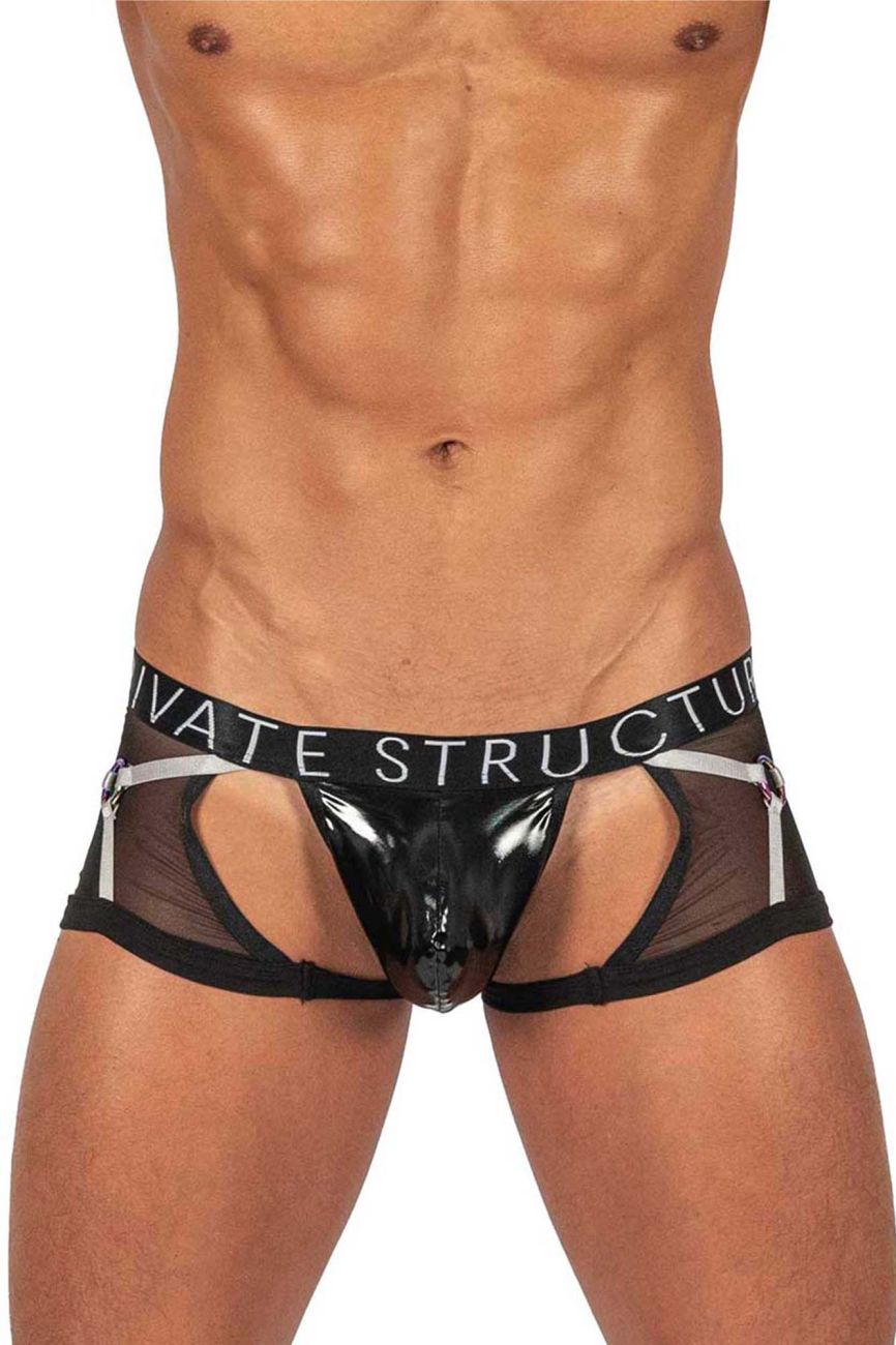Private Structure LCUT4417 Alpha Low Waist Harness Badehose Farbe Schwarz