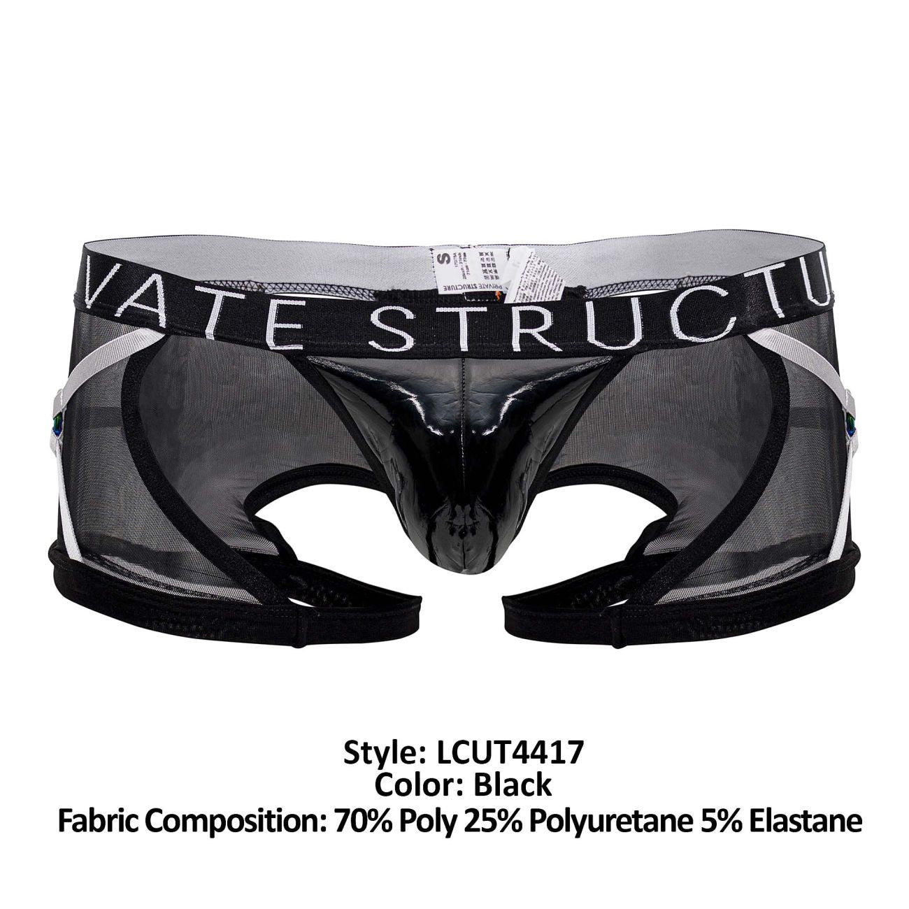 Private Structure LCUT4417 Alpha Low Waist Harness Badehose Farbe Schwarz