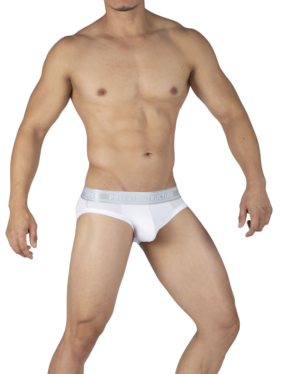 Private Structure PBUT4378 Bamboo Mid Waist Mini Briefs Color Bright White