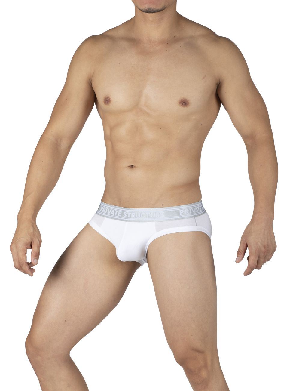 Private Structure PBUT4378 Bamboo Mid Waist Mini Briefs Color Bright White