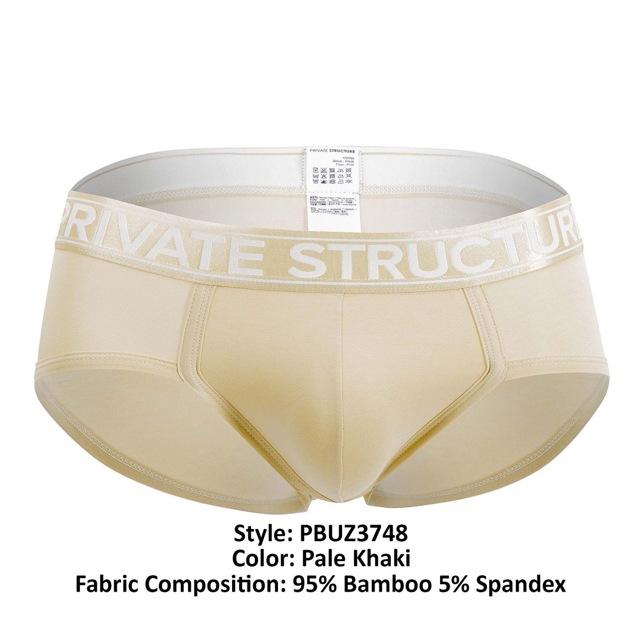 Private Structure PBUZ3748 Platinum Bamboo Briefs Color Pale Khaki