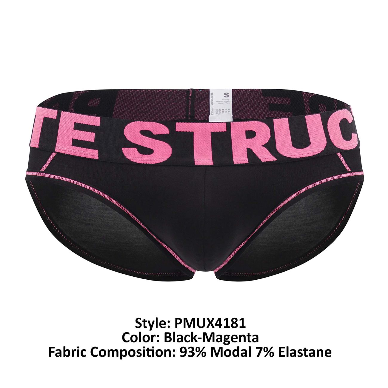 Structure Privée PMUX4181 Modalité Mini Slips Couleur Noir-Magenta