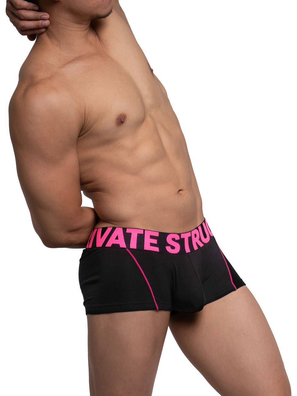 Private Struktur PMUX4182 Modalität Badehose Farbe Schwarz-Magenta