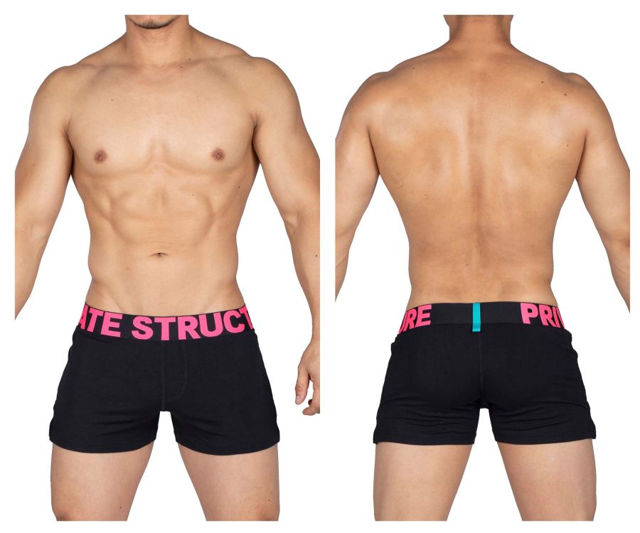 Private Structure PMUX4183 Modality Lounge Shorts Color Black-Magenta