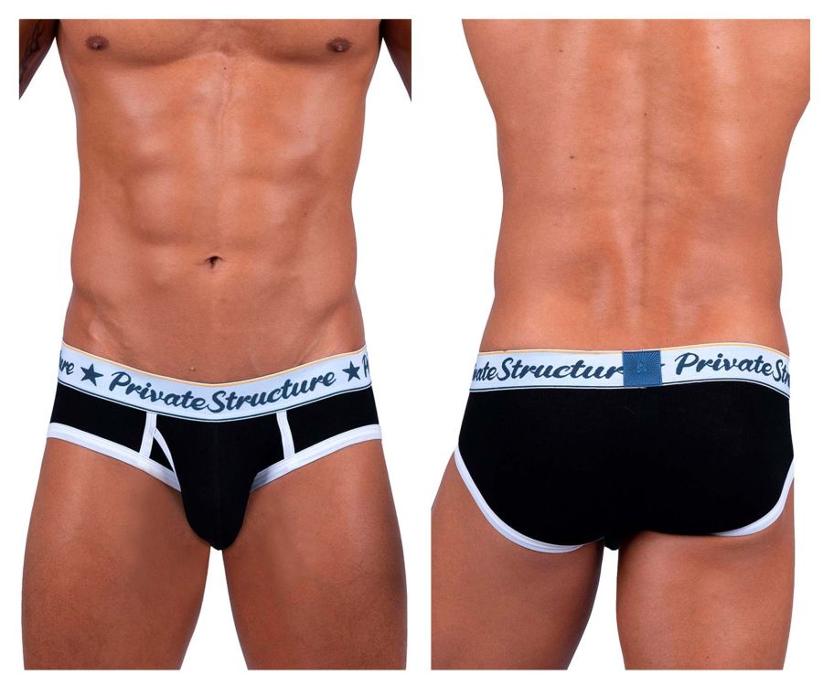Private Structure SCUS4529 Klassischer Mini-Slip mit mittlerer Taille, Farbe Schwarz
