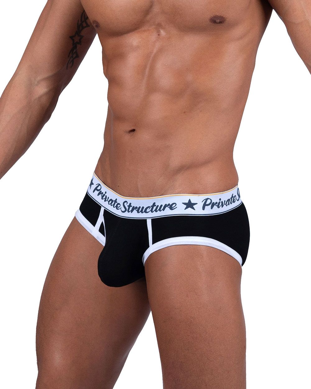 Private Structure SCUS4529 Klassischer Mini-Slip mit mittlerer Taille, Farbe Schwarz